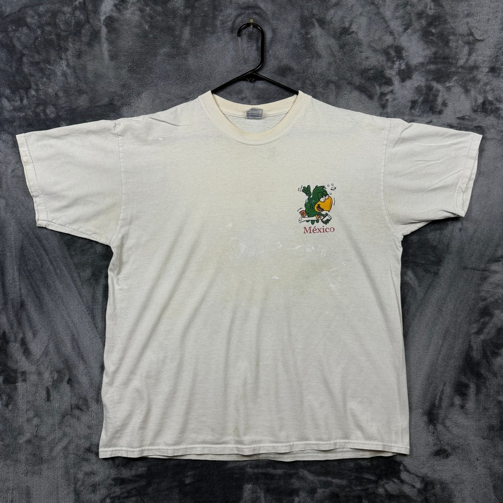 Yazbek T-Shirt Mens XL White Good One Tequila Two Tequila Cancun Mexico Graphic